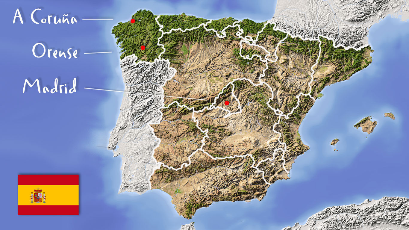 Arnica montana in Galicië: Kaart
