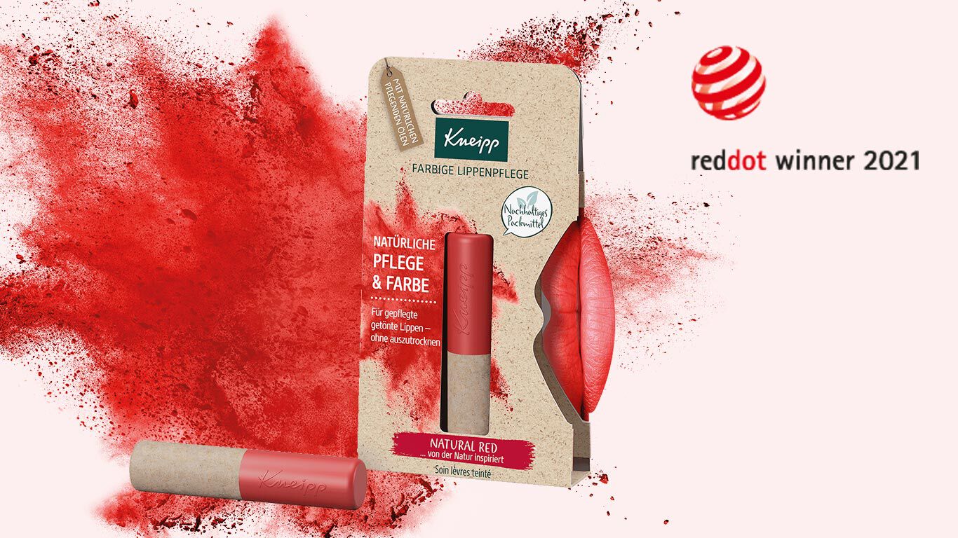 Red Dot Award voor de gekleurde lippenverzorging van Kneipp