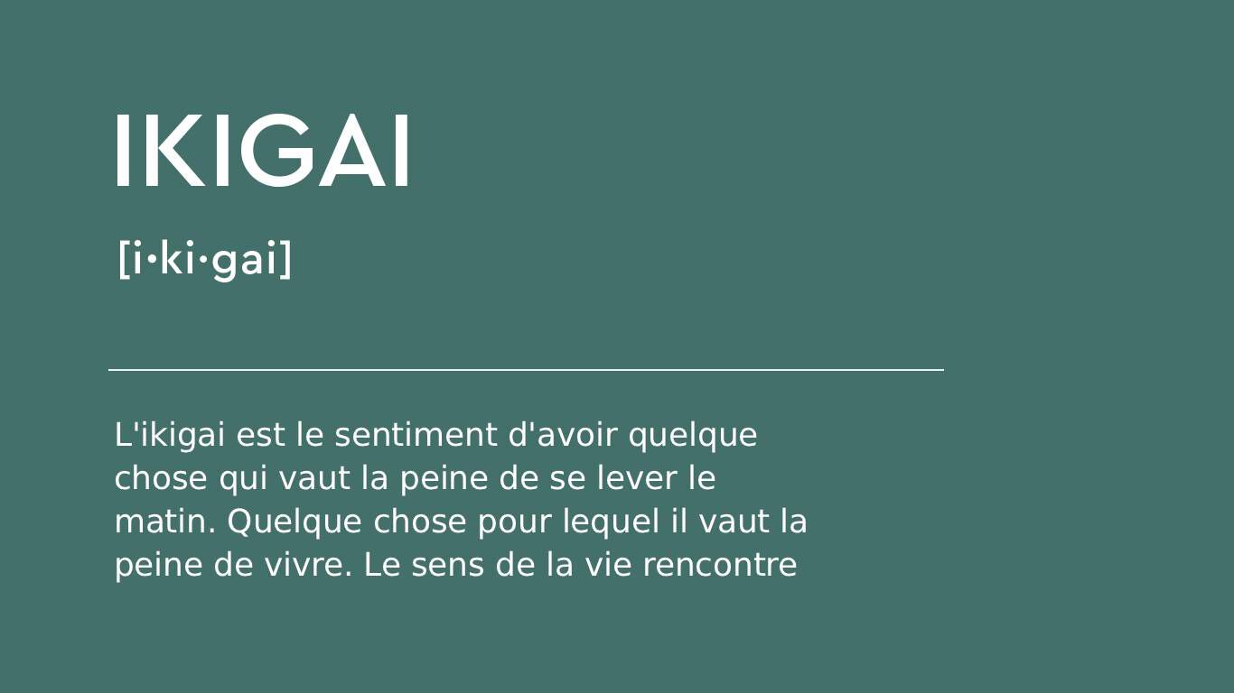 Transcription phon&eacute;tique et explication du mot Ikigai
