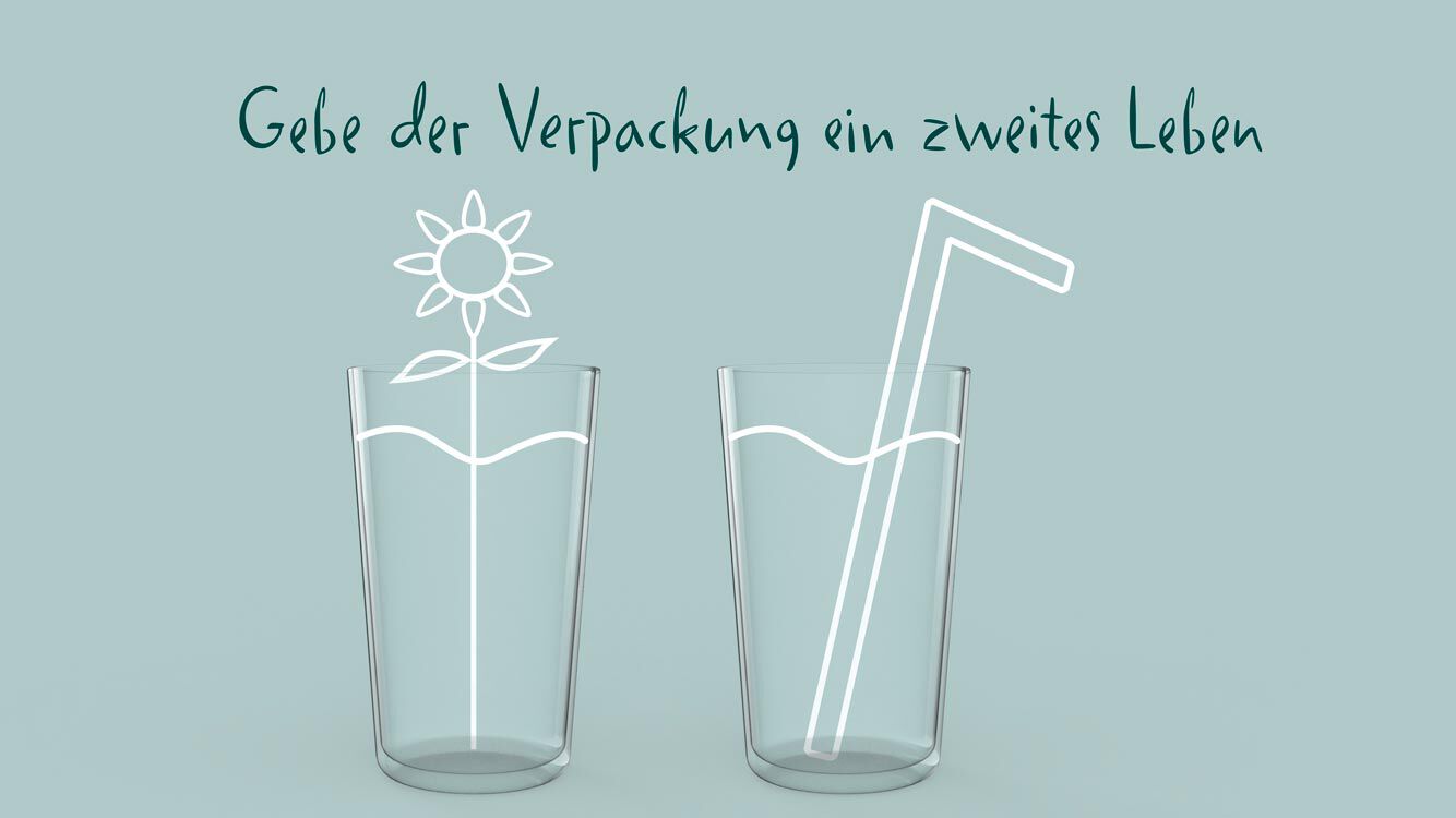 Illustration: Gebe der Verpackung ein zweites Leben. 