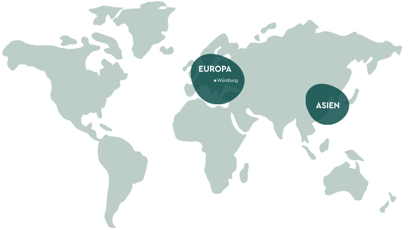 Landkarte mit eingezeichneten Kneipp Niederlassungen.