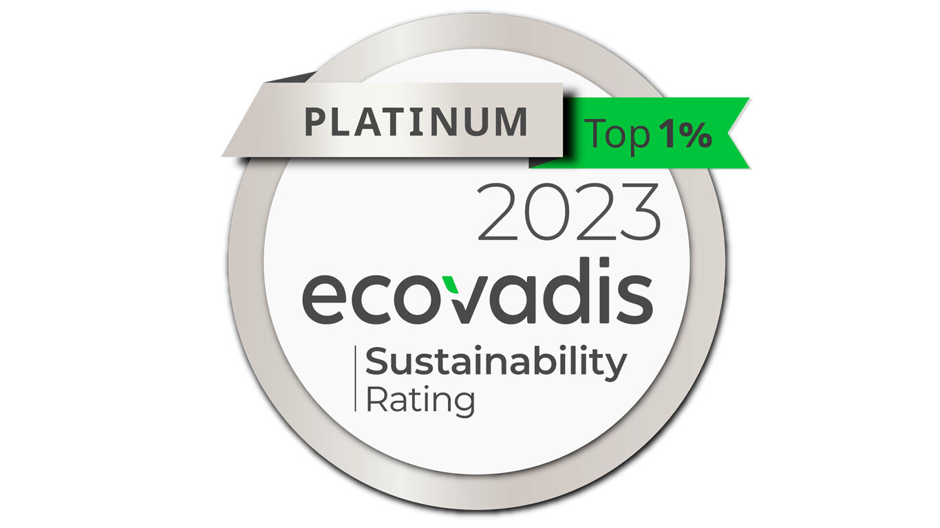 Kneipp hat von Ecovadis, dem größten Anbieter für Nachhaltigkeitsbewertungen, erneut das Platinum-Ranking erhalten. Im Bild zu sehen ist das EcoVaids-Logo