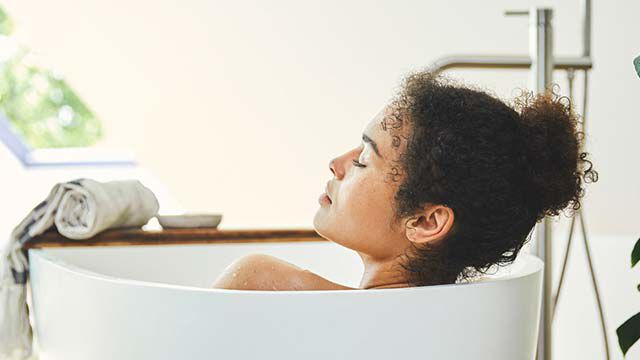 Relaxing in the bathtub