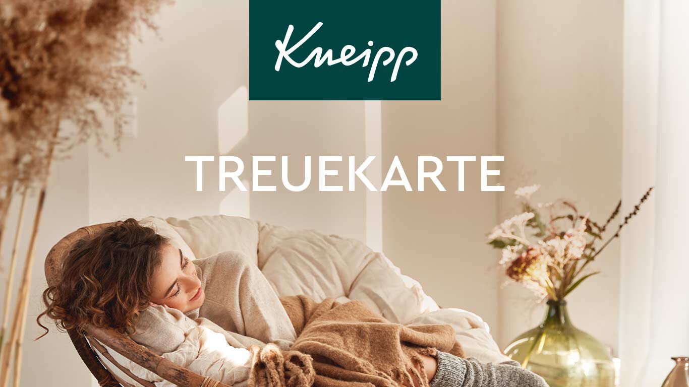 Gras als Hintergrund, darauf der Text "Treuekarte" und das Kneipp Logo.