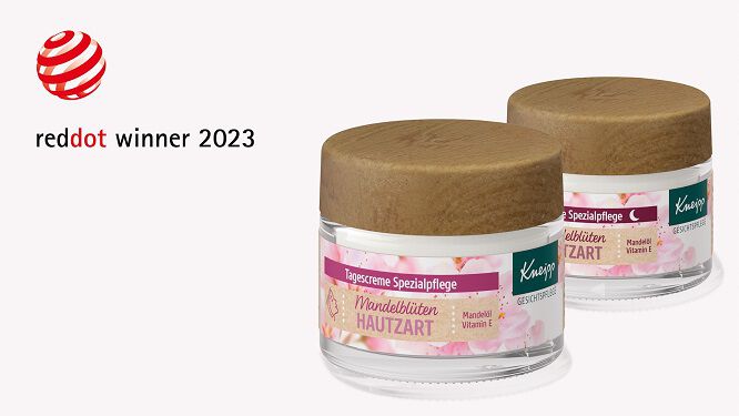 Kneipp Mandelblüten Hautzart Tigel Red Dot Winner 2023. 