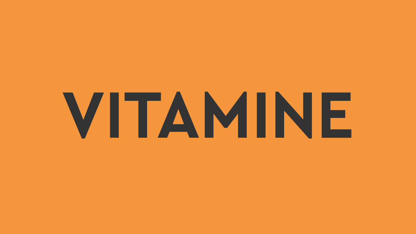 Text auf orangener Farbfläche: Vitamine