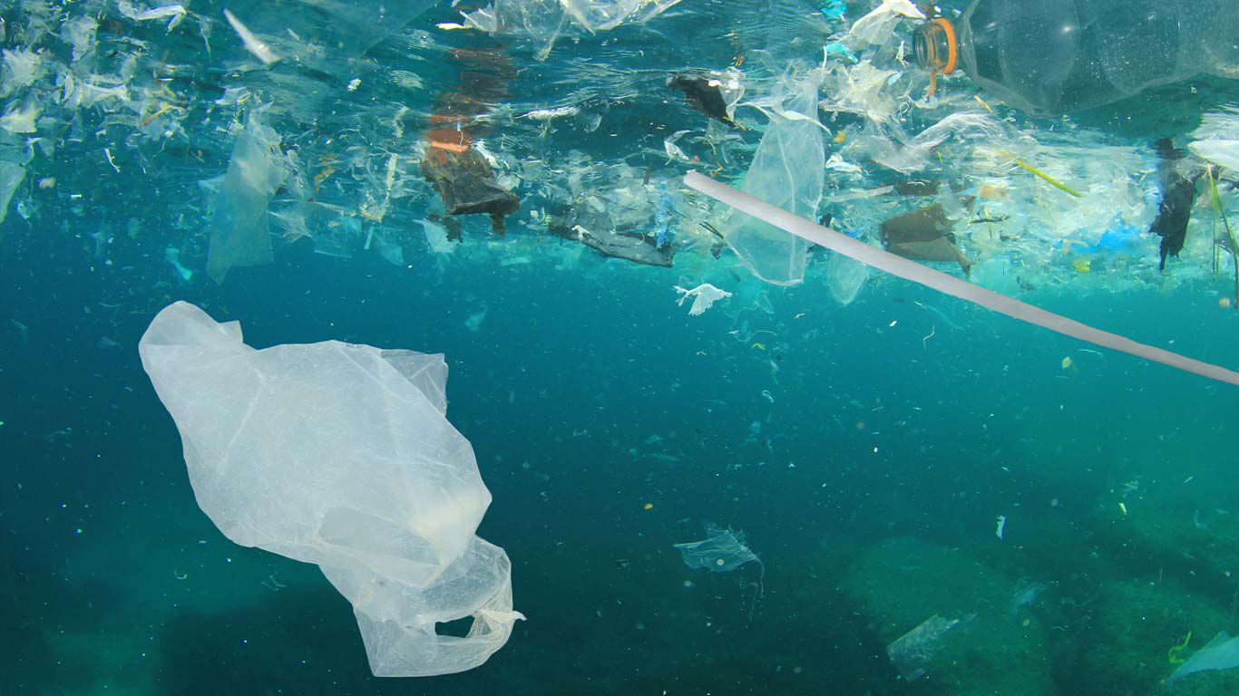 Schwimmendes Plastik im Meer