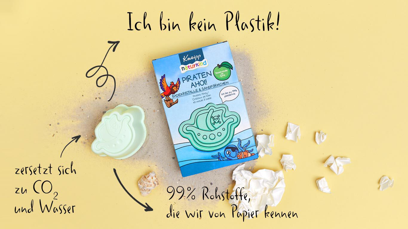 Sandförmchen aus Paper Blend sind biologisch abbaubar