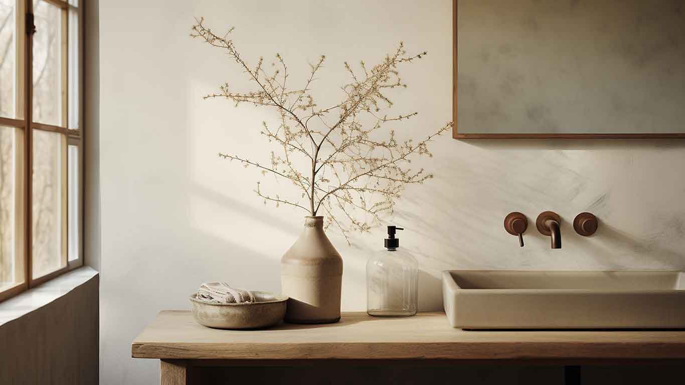 Image d'ambiance d'une salle de bains.