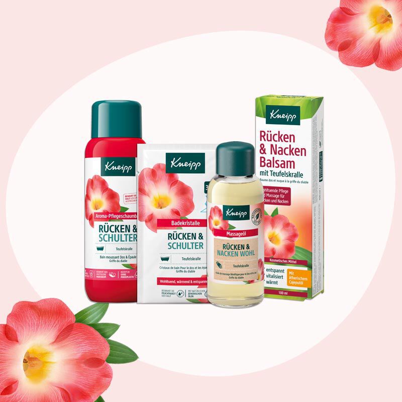 Illustration de quelques produits de la gamme Dos &amp; Épaules