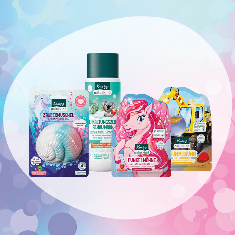 Illustration de quelques produits de la gamme Kneipp Naturkind