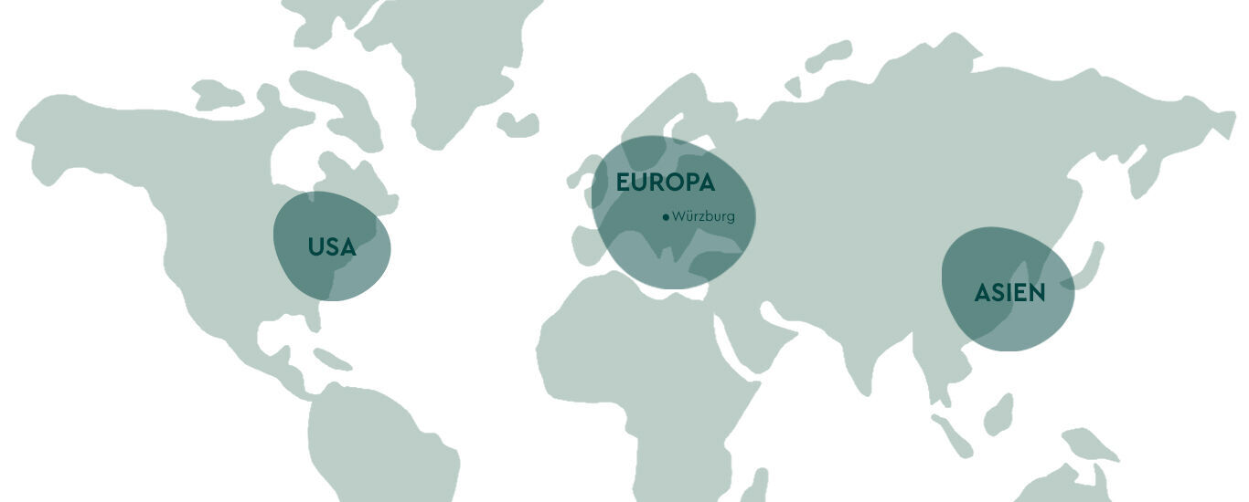 Carte géographique avec des repères dans lesquels Kneipp est représenté.