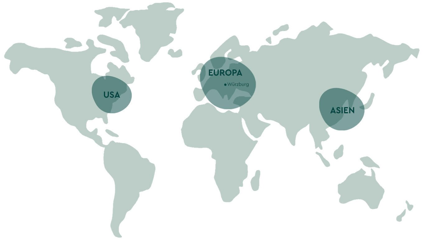 Carte géographique avec les établissements Kneipp indiqués.