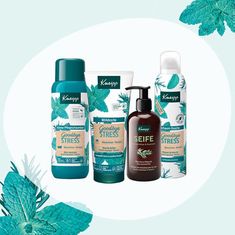 Illustration de quelques produits de la gamme Goodbye Stress