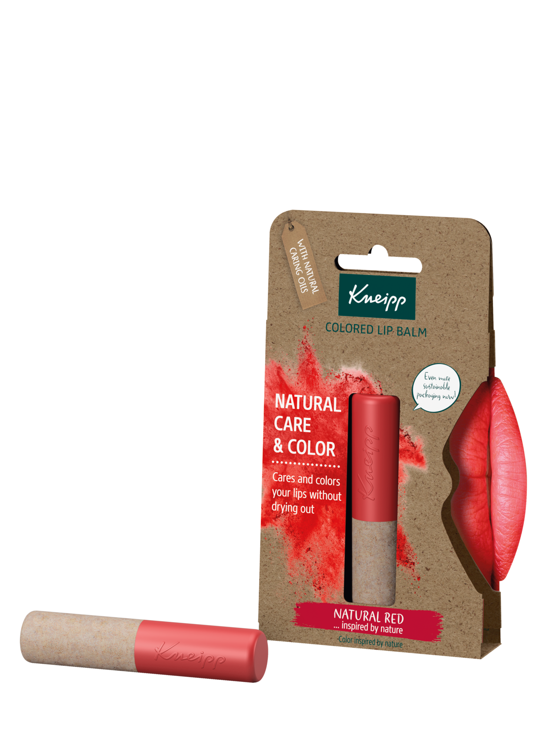 Barevn&yacute; balz&aacute;m na rty Natural Red - Pohled zepředu