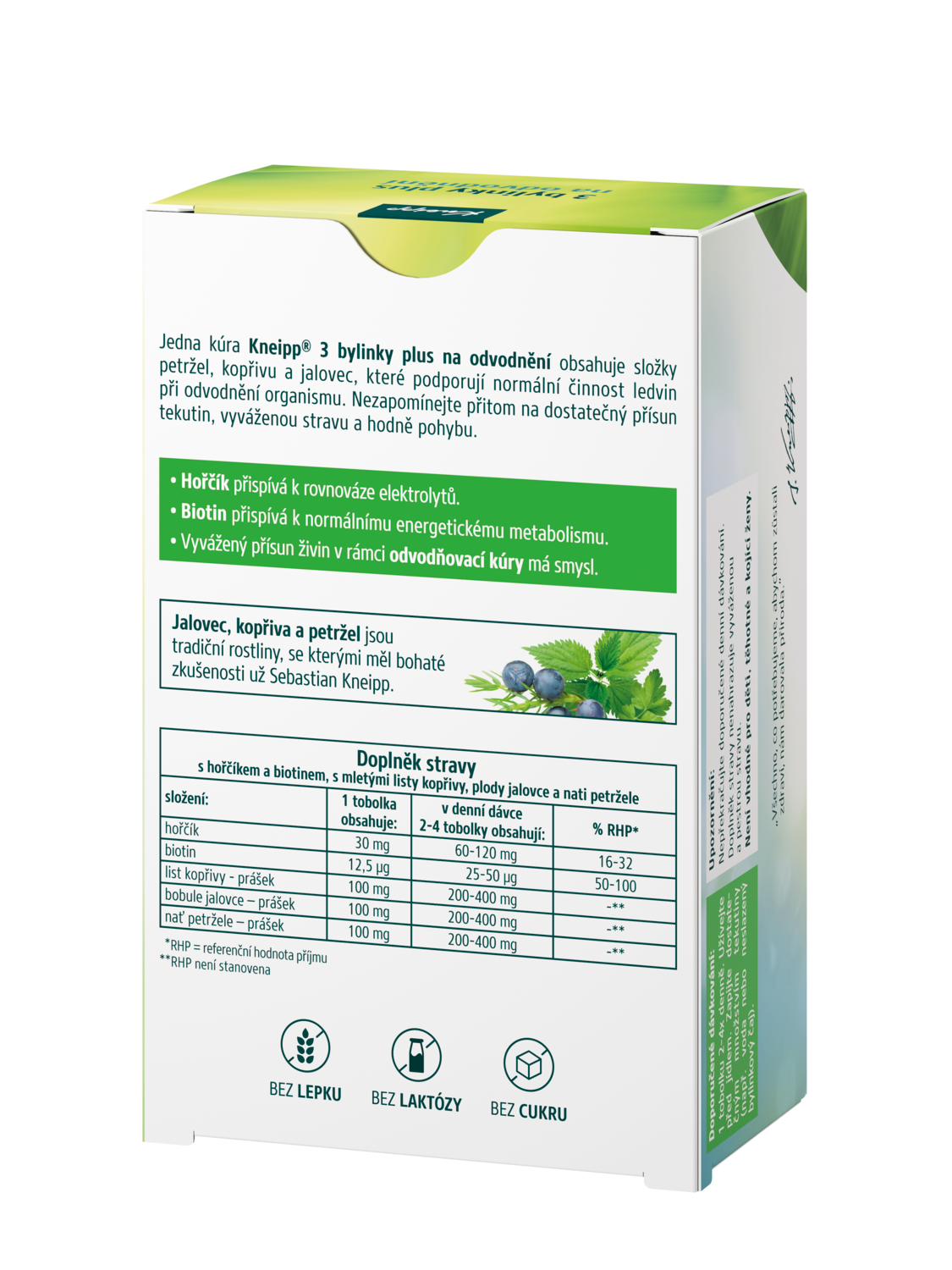 Kneipp 3 bylinky na odvodněn&iacute; - Zadn&iacute; pohled