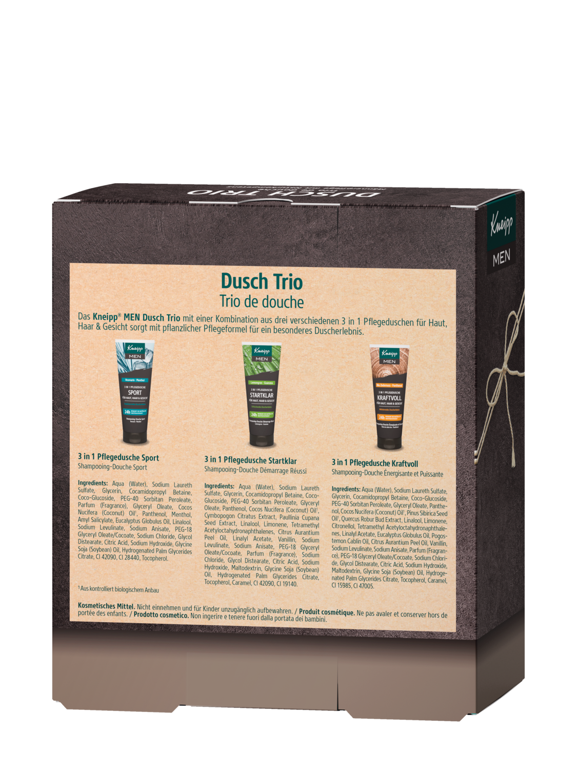 D&aacute;rkov&aacute; sada Sprchov&eacute; trio pro muže - Zadn&iacute; pohled