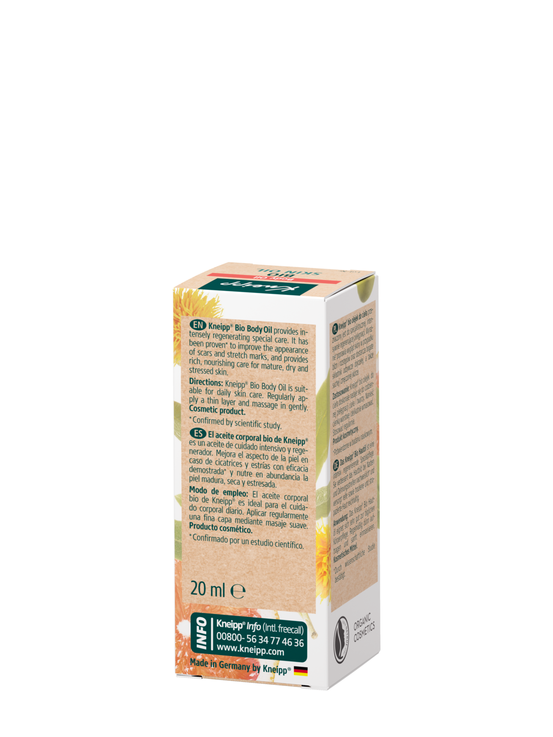 Bio tělov&yacute; olej  - Zadn&iacute; pohled