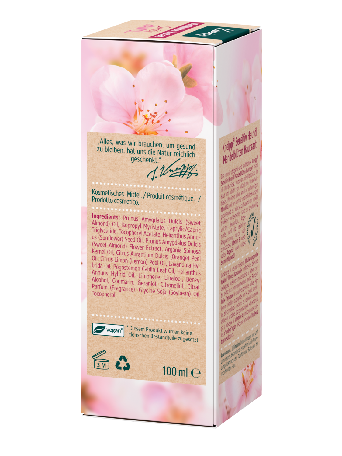 Tělov&yacute; olej Mandlov&eacute; květy - Lev&yacute; pohled