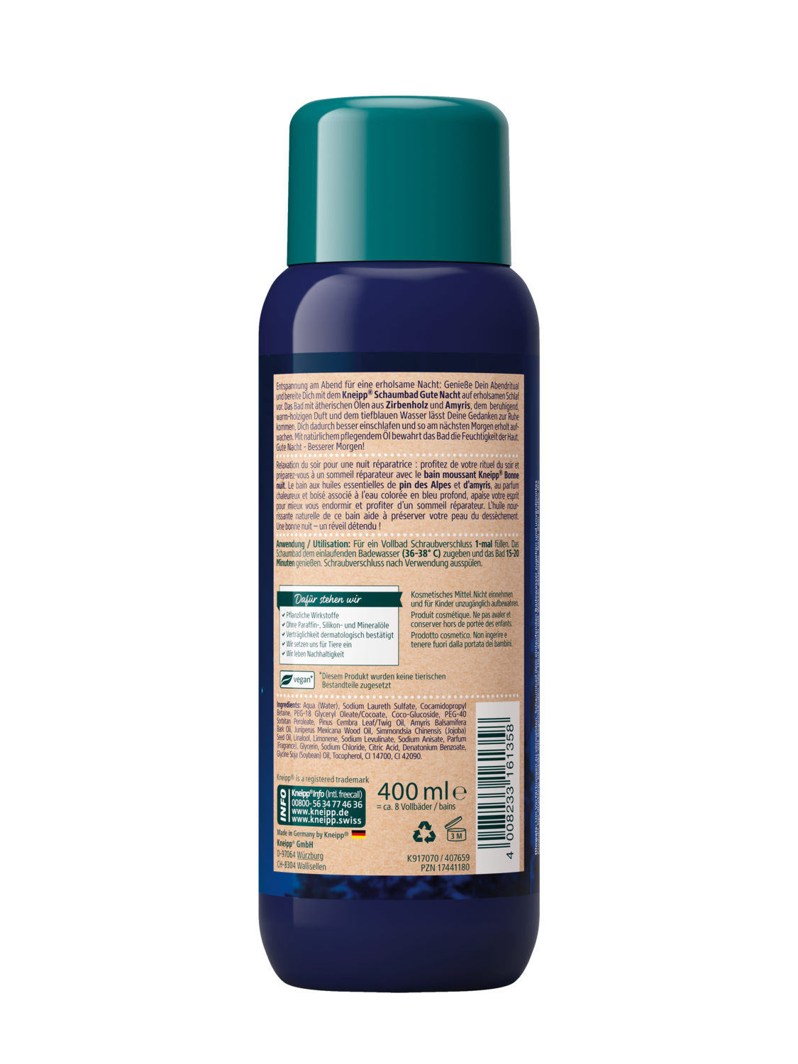 Pěna do koupele Good Night - Zadn&iacute; pohled