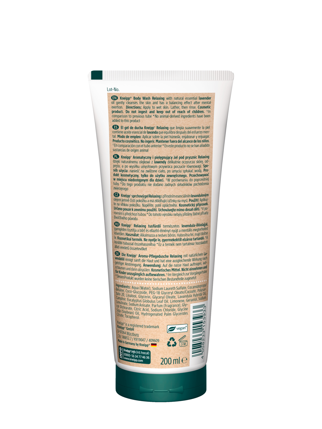 Sprchov&yacute; gel Relaxing - Zadn&iacute; pohled