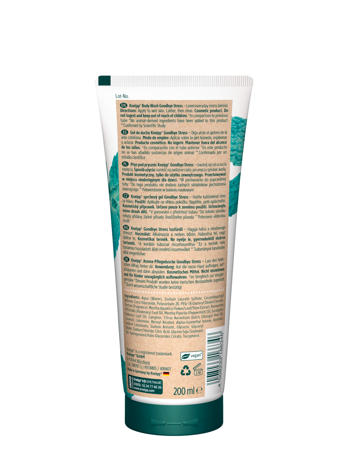 Sprchov&yacute; gel Goodbye Stress - Zadn&iacute; pohled