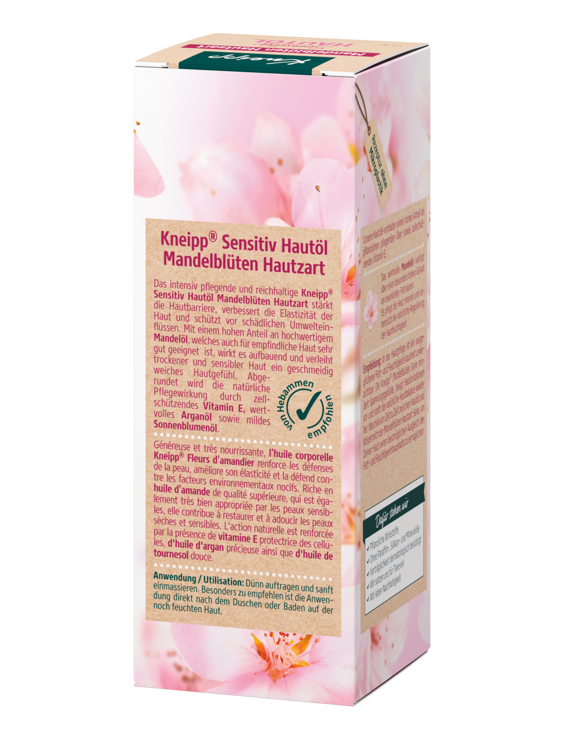 Tělov&yacute; olej Mandlov&eacute; květy - Zadn&iacute; pohled