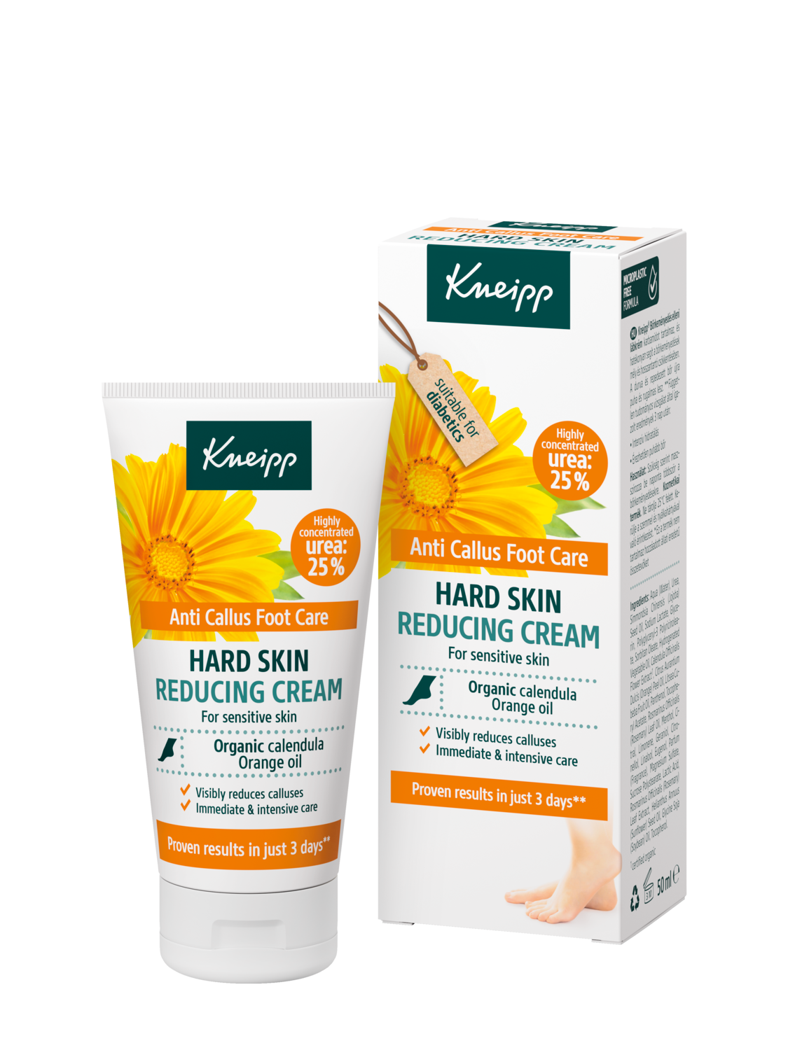 Mast na zrohovatělou kůži chodidel - Pohled zepředu