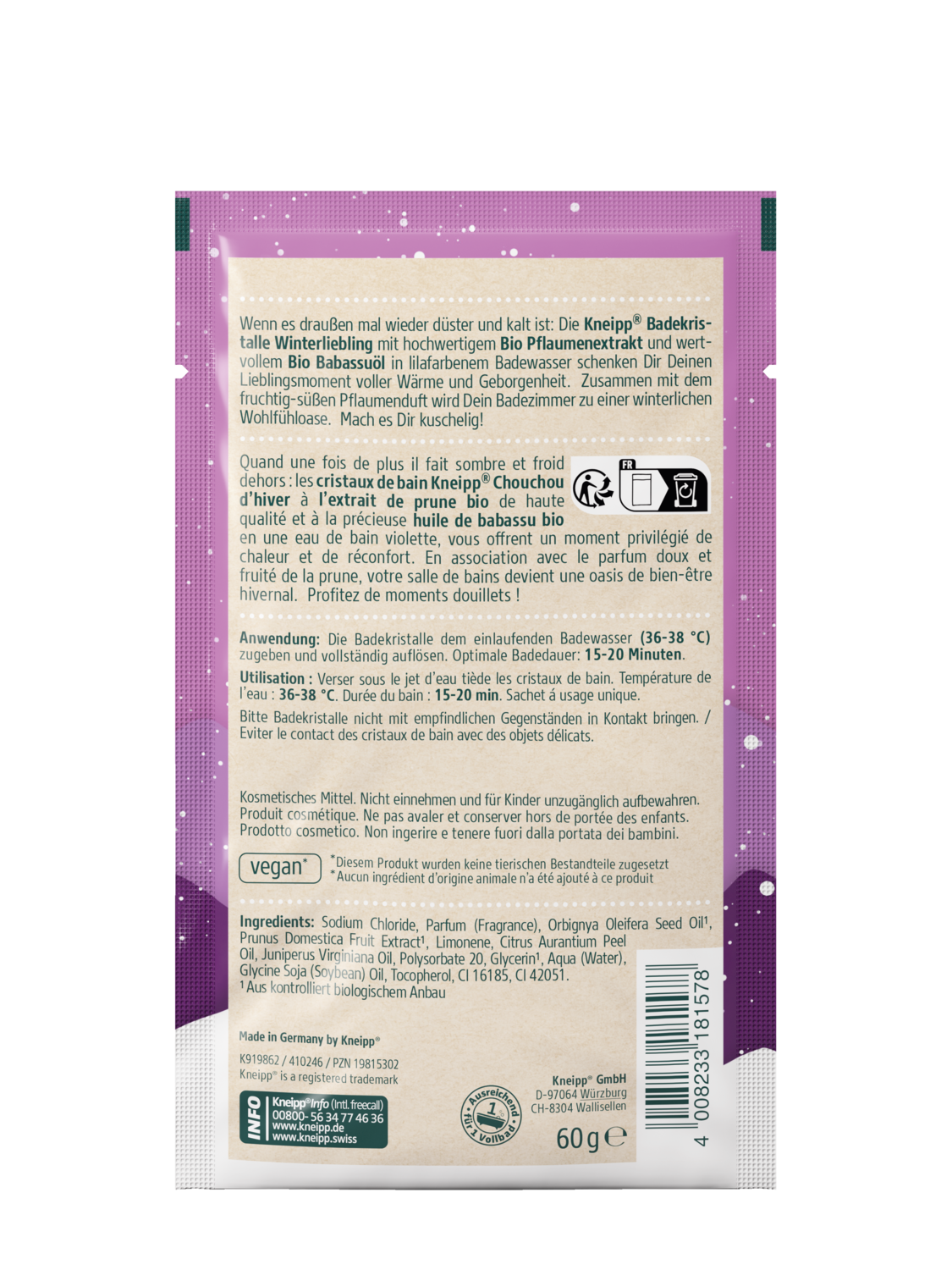 Badekristalle Winterliebling - R&uuml;ckansicht