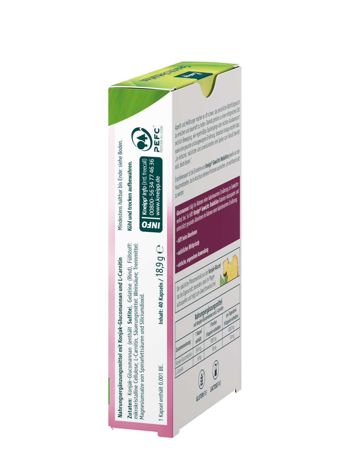 KNEIPP Gewichts Reduktion 400 Kapseln - Linke Ansicht