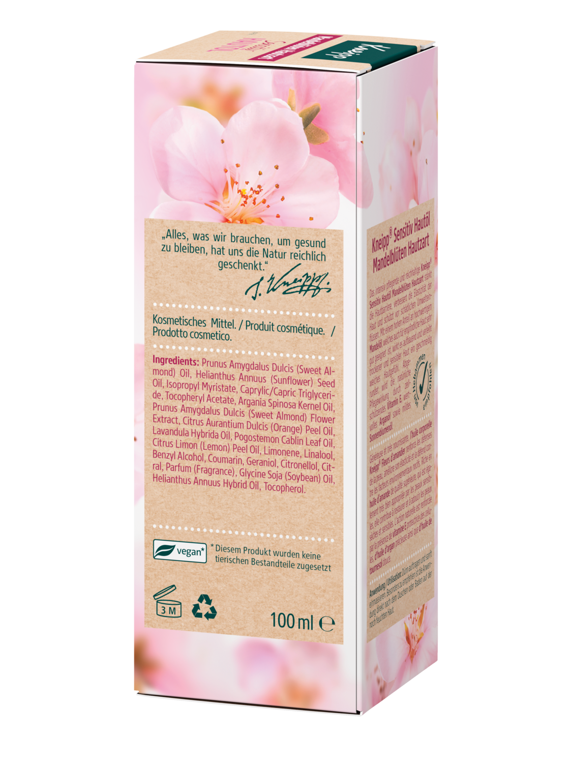 Sensitiv Haut&ouml;l Mandelbl&uuml;ten Hautzart - Linke Ansicht