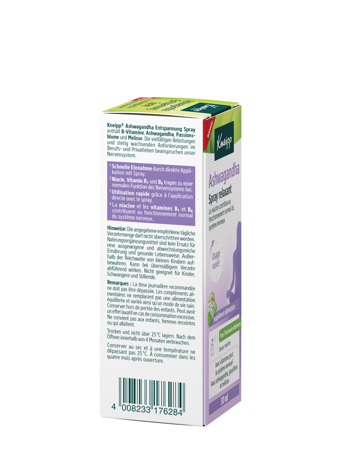 Ashwagandha Entspannung Spray - Linke Ansicht