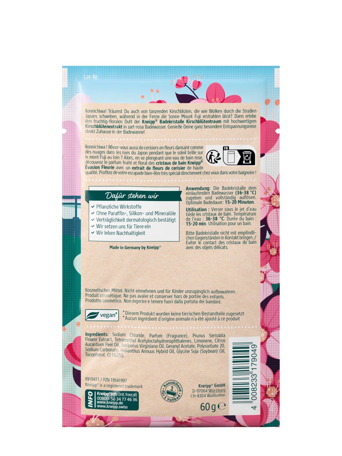 Badekristalle Kirschbl&uuml;tentraum - R&uuml;ckansicht