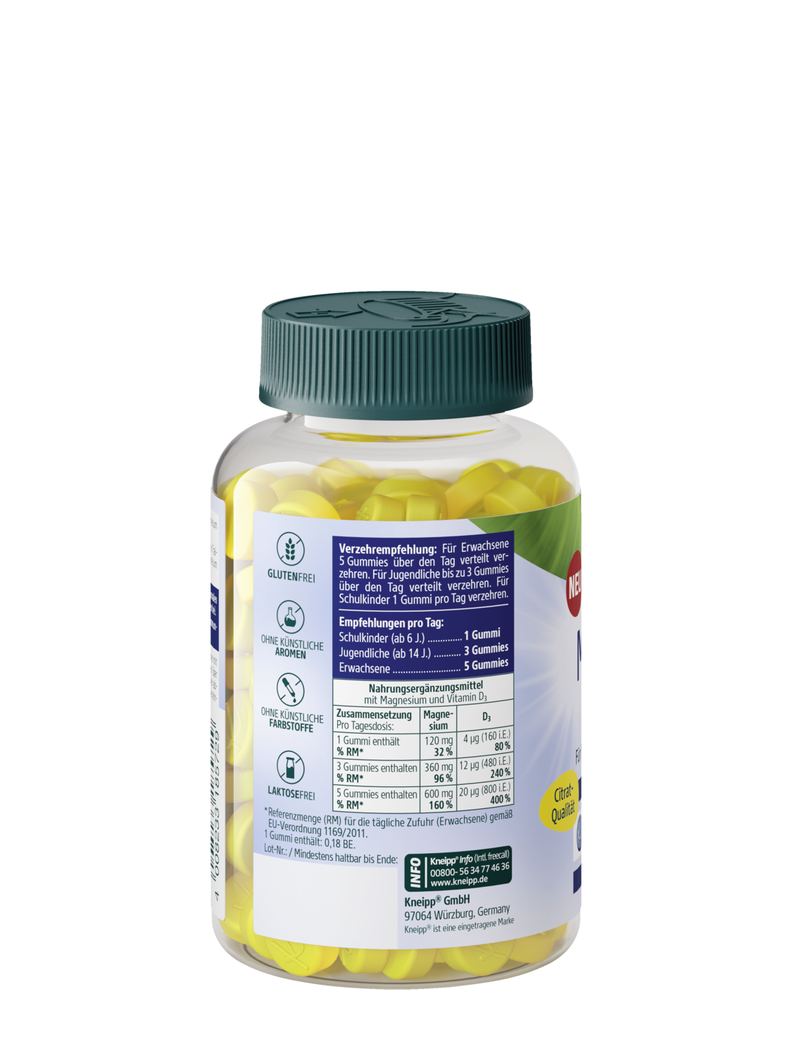 Magnesium + D3 Gummies - R&uuml;ckansicht