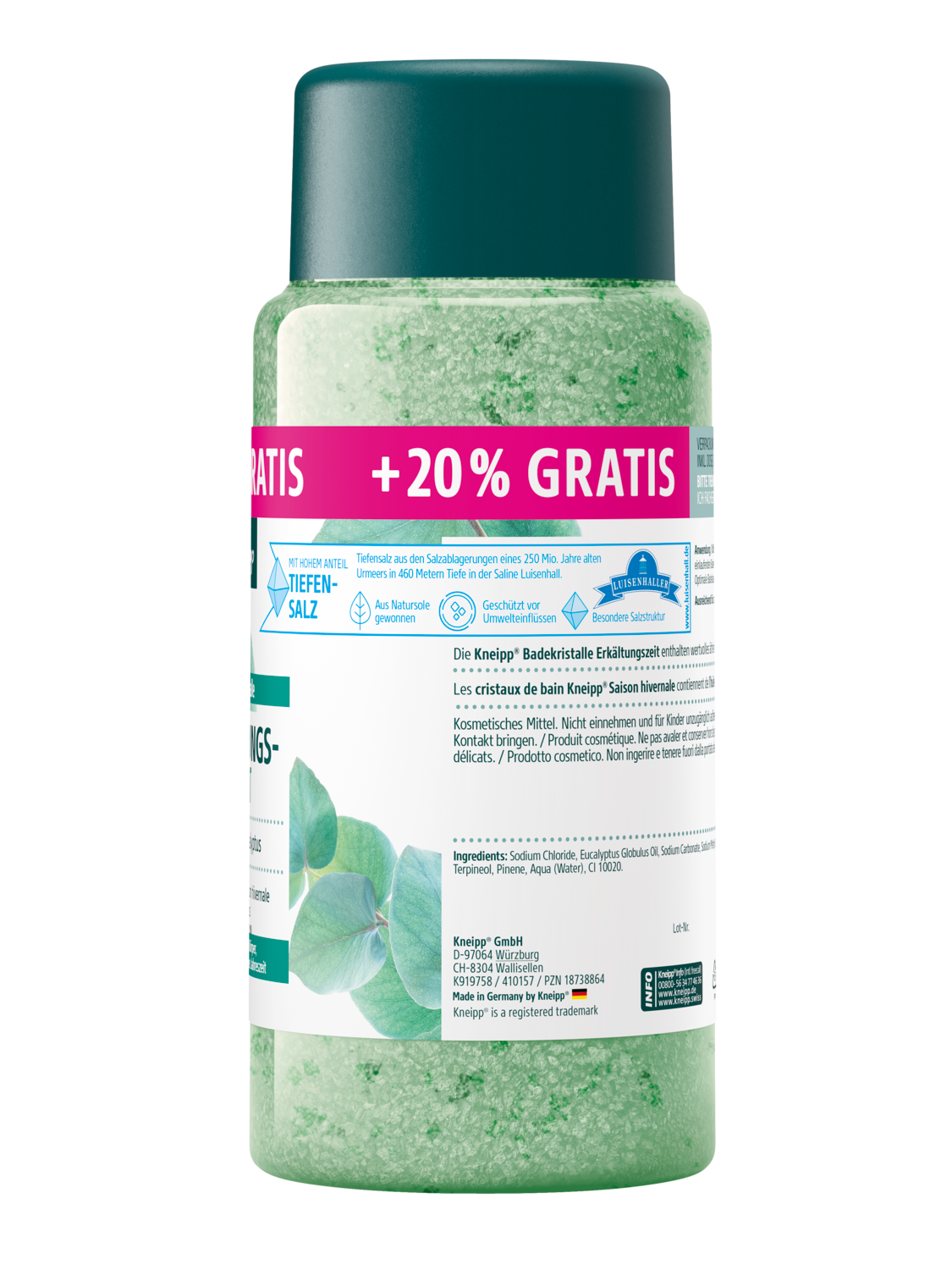 Badekristalle Erk&auml;ltungszeit + 20% gratis - Rechte Ansicht