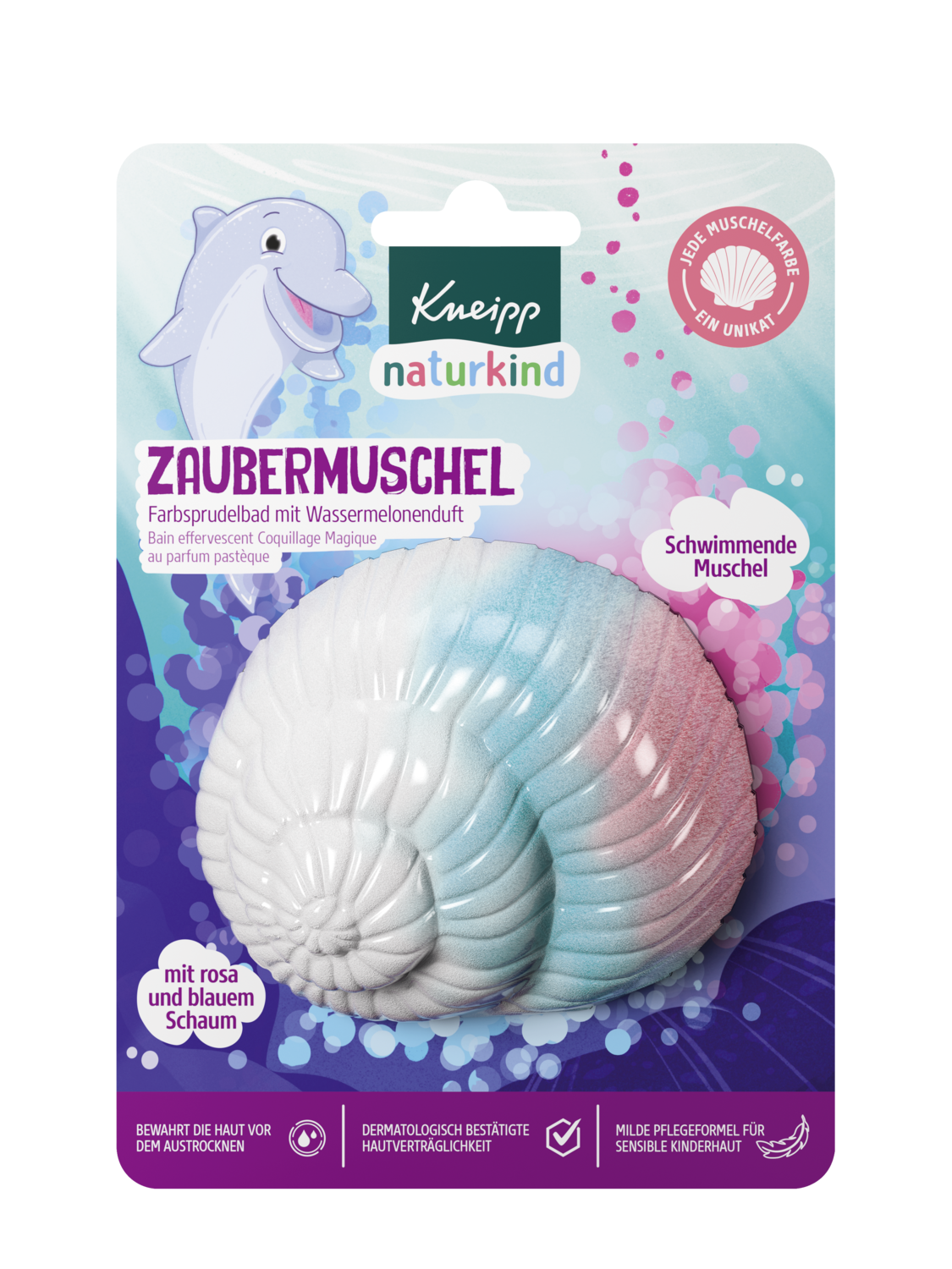Naturkind Farbsprudelbad Zaubermuschel - Vorderansicht