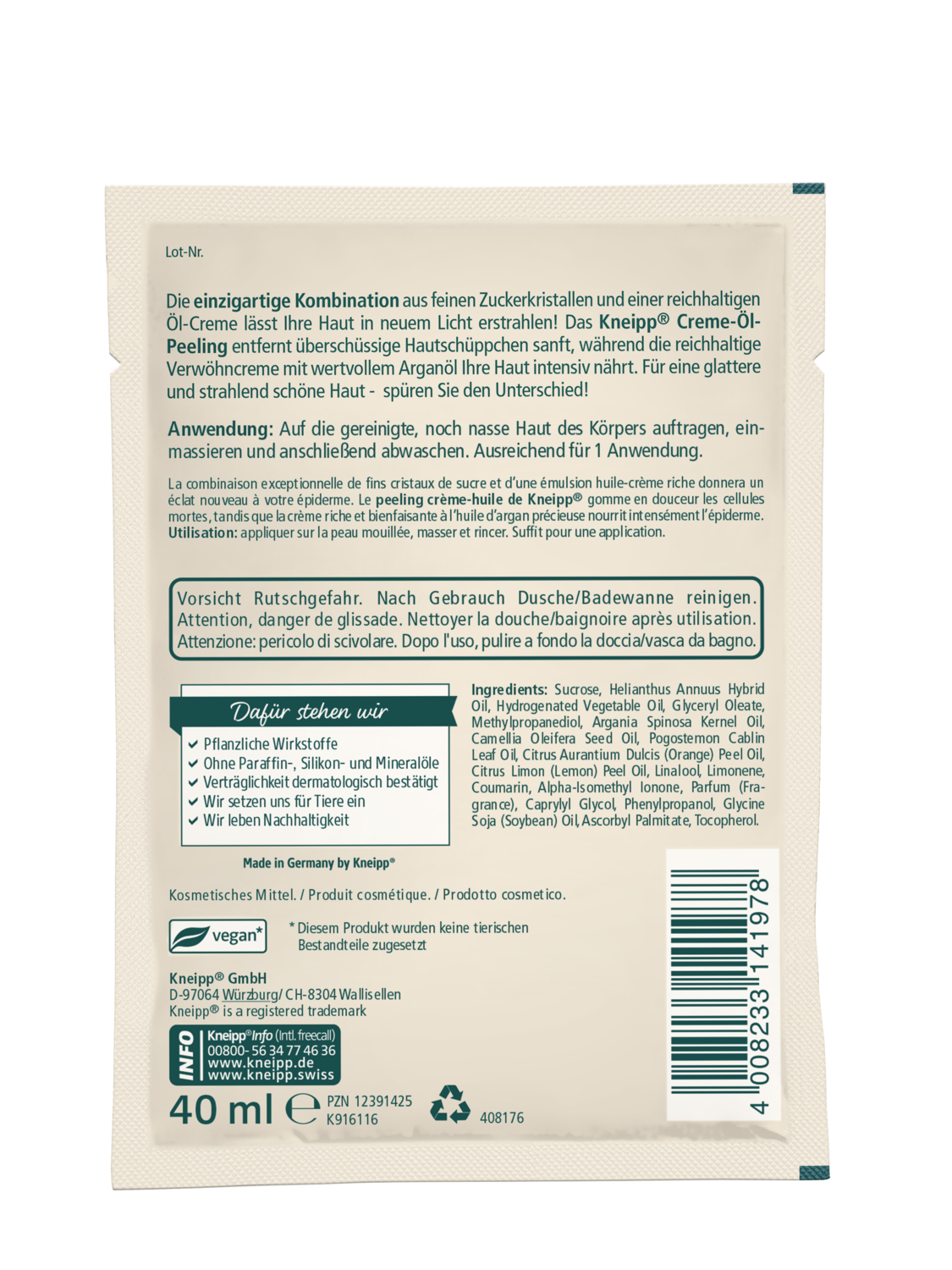 Verw&ouml;hnendes Creme-&Ouml;l-Peeling - R&uuml;ckansicht