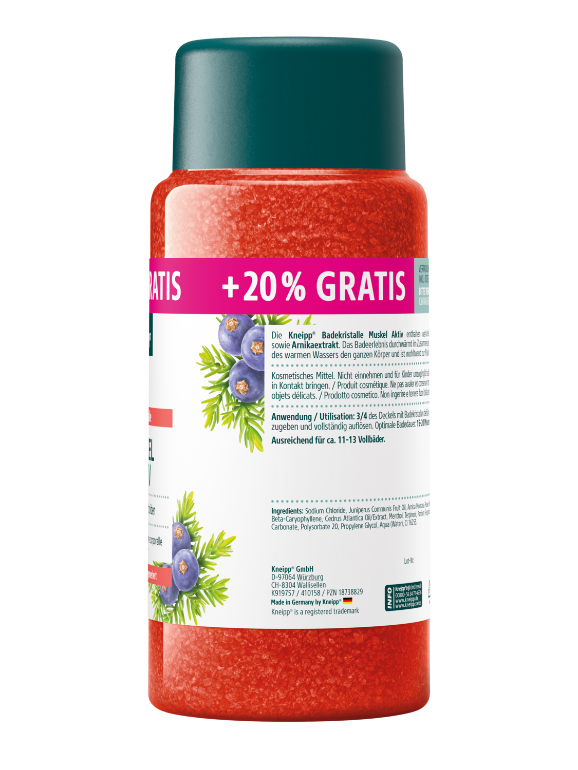 Badekristalle Muskel Aktiv + 20% gratis - Rechte Ansicht