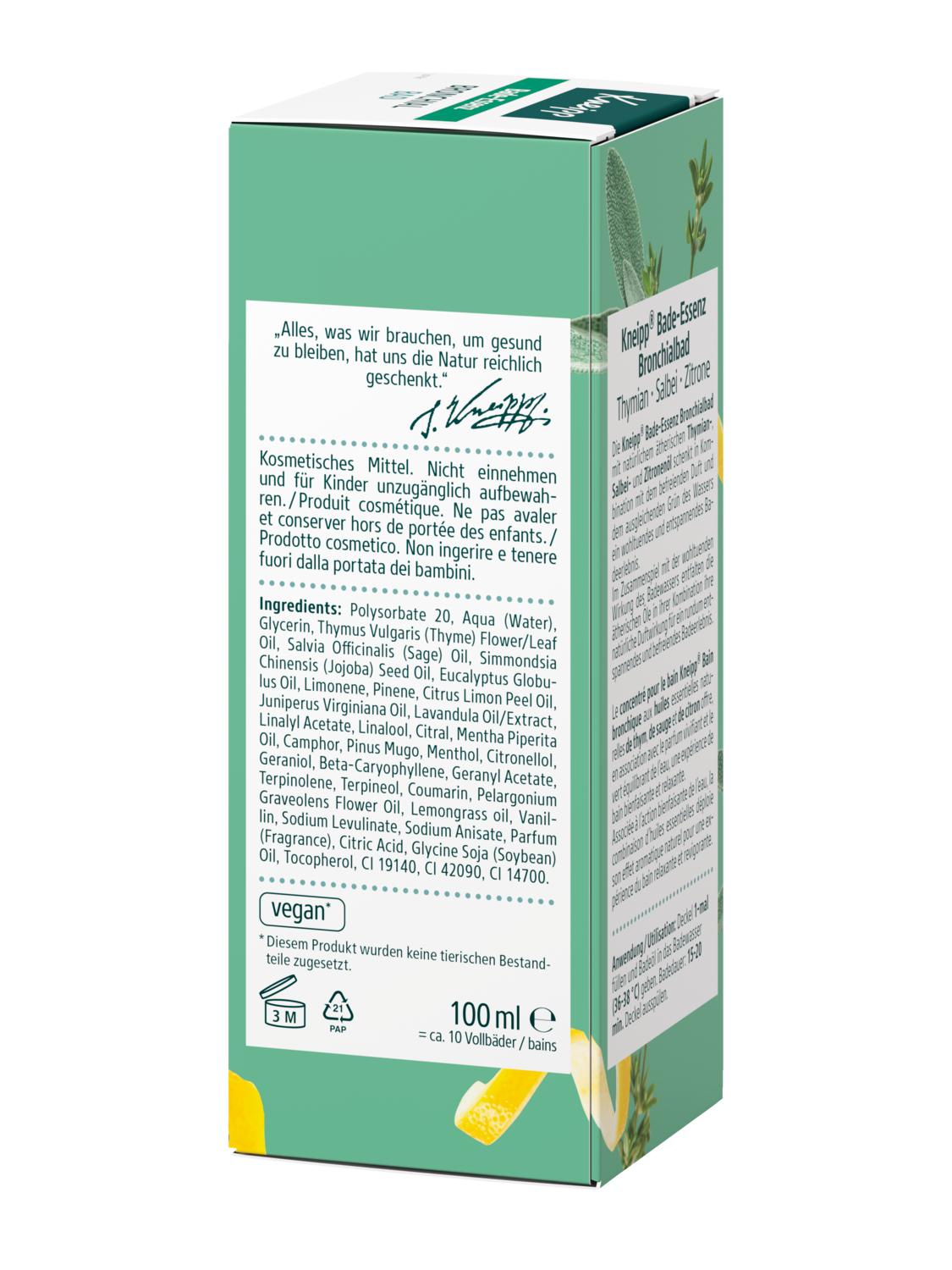 Bade-Essenz Bronchialbad - Linke Ansicht