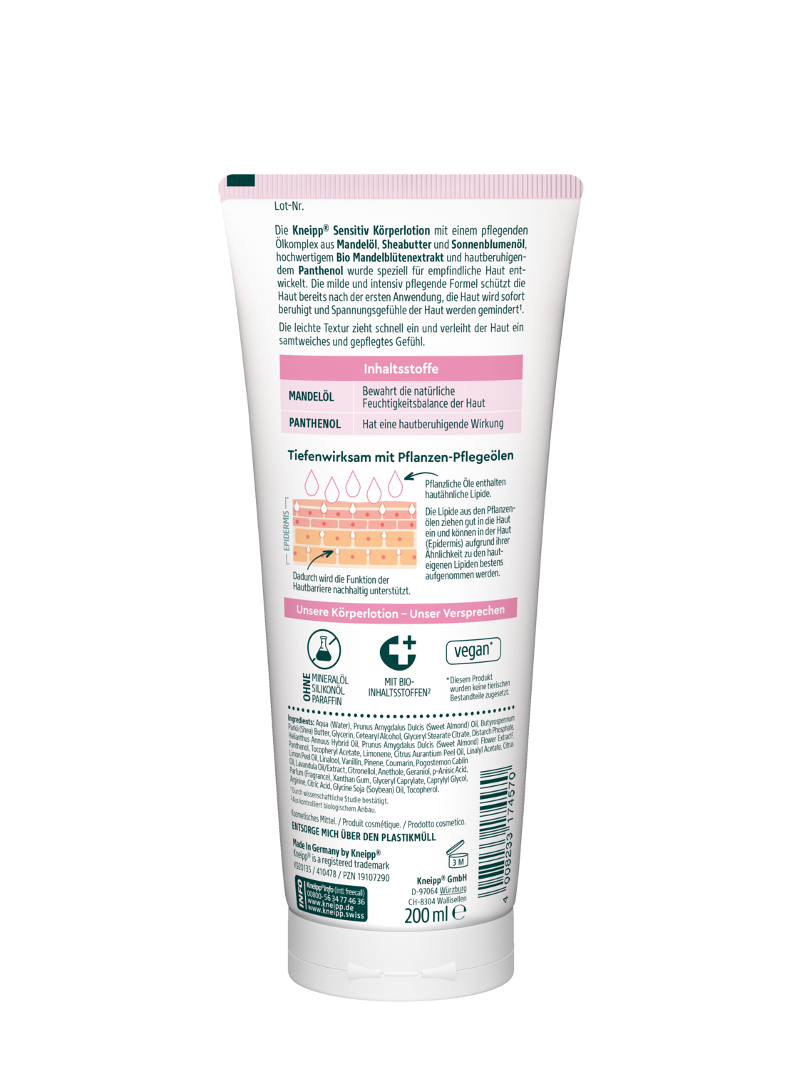 K&ouml;rperlotion Sensitiv - R&uuml;ckansicht