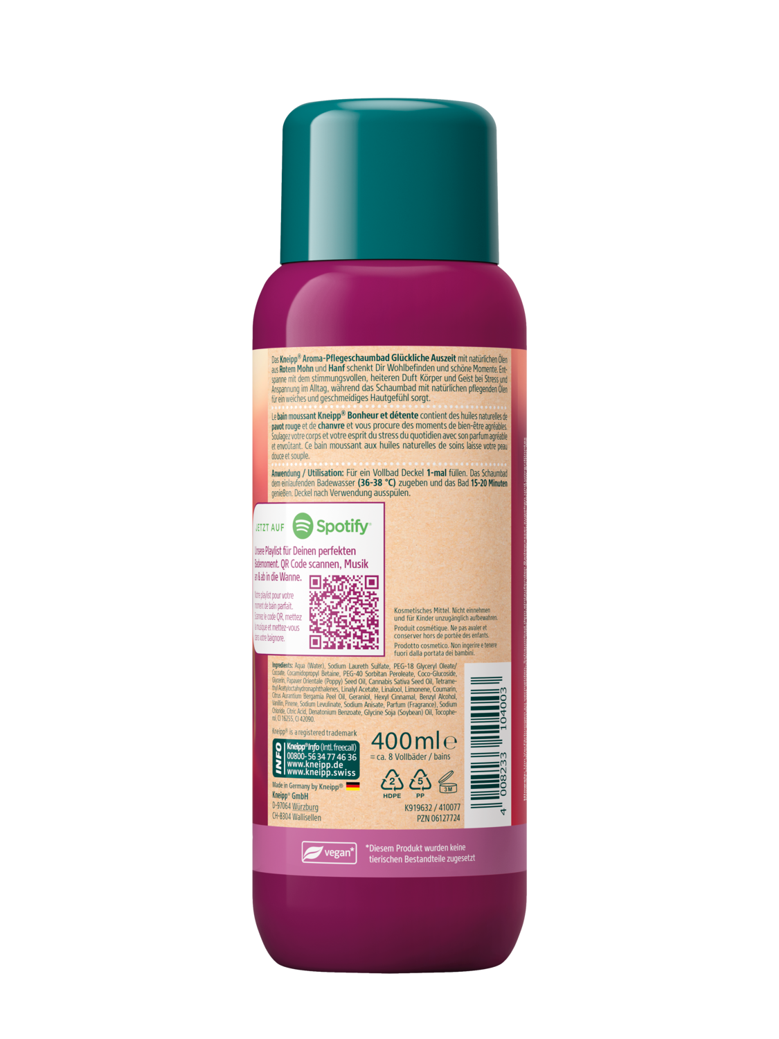 Aroma-Pflegeschaumbad Gl&uuml;ckliche Auszeit - R&uuml;ckansicht