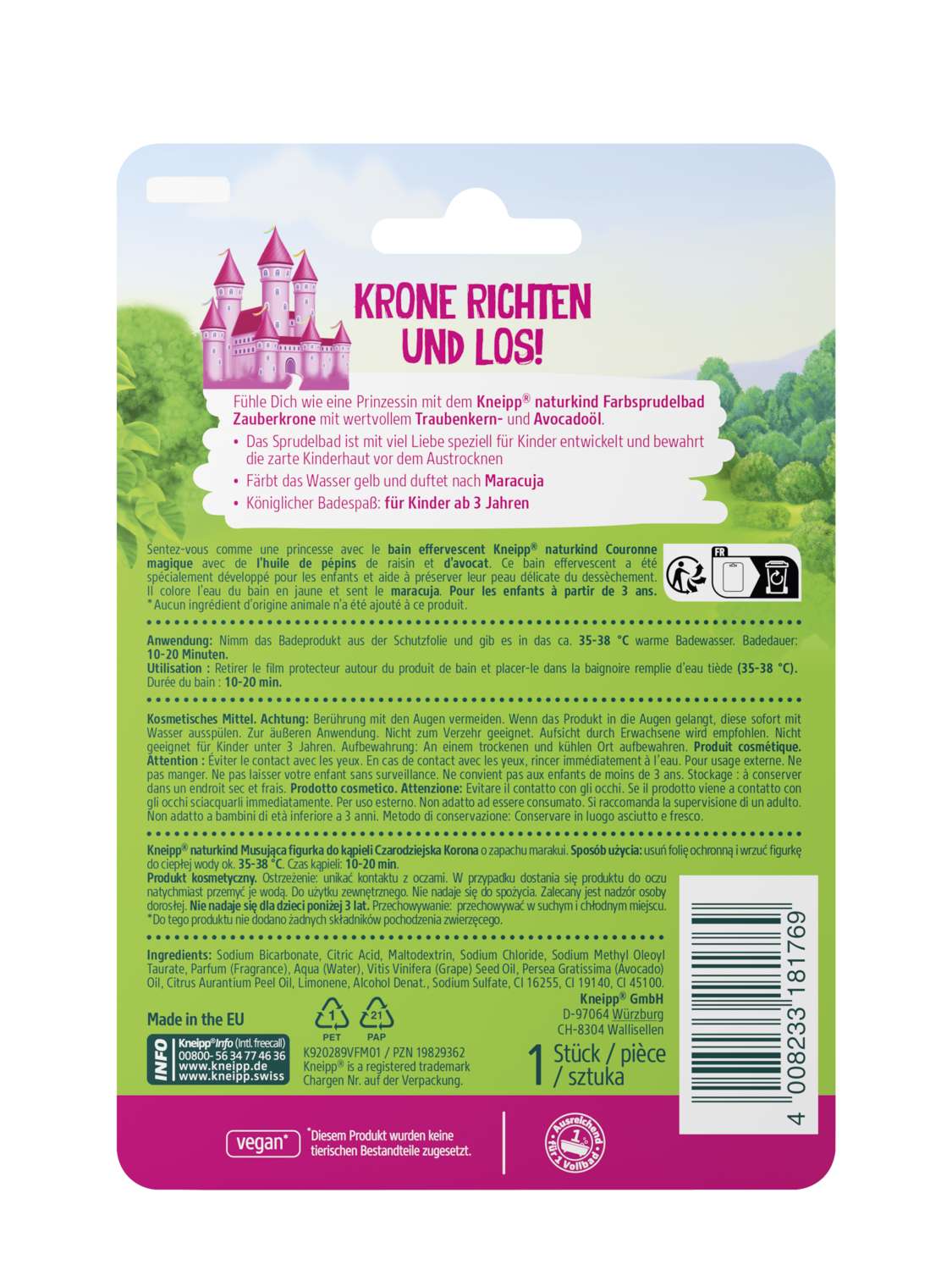 Naturkind Farbsprudelbad Zauberkrone - R&uuml;ckansicht