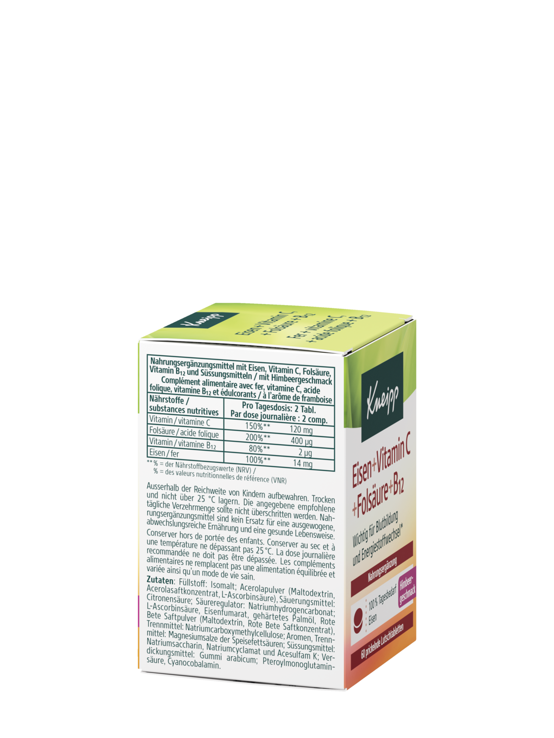 Eisen + Vitamin C + Fols&auml;ure + B12 - Rechte Ansicht