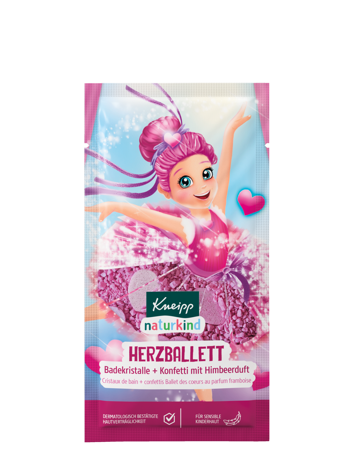 Naturkind Badekristalle + Konfetti Herzballett - Vorderansicht