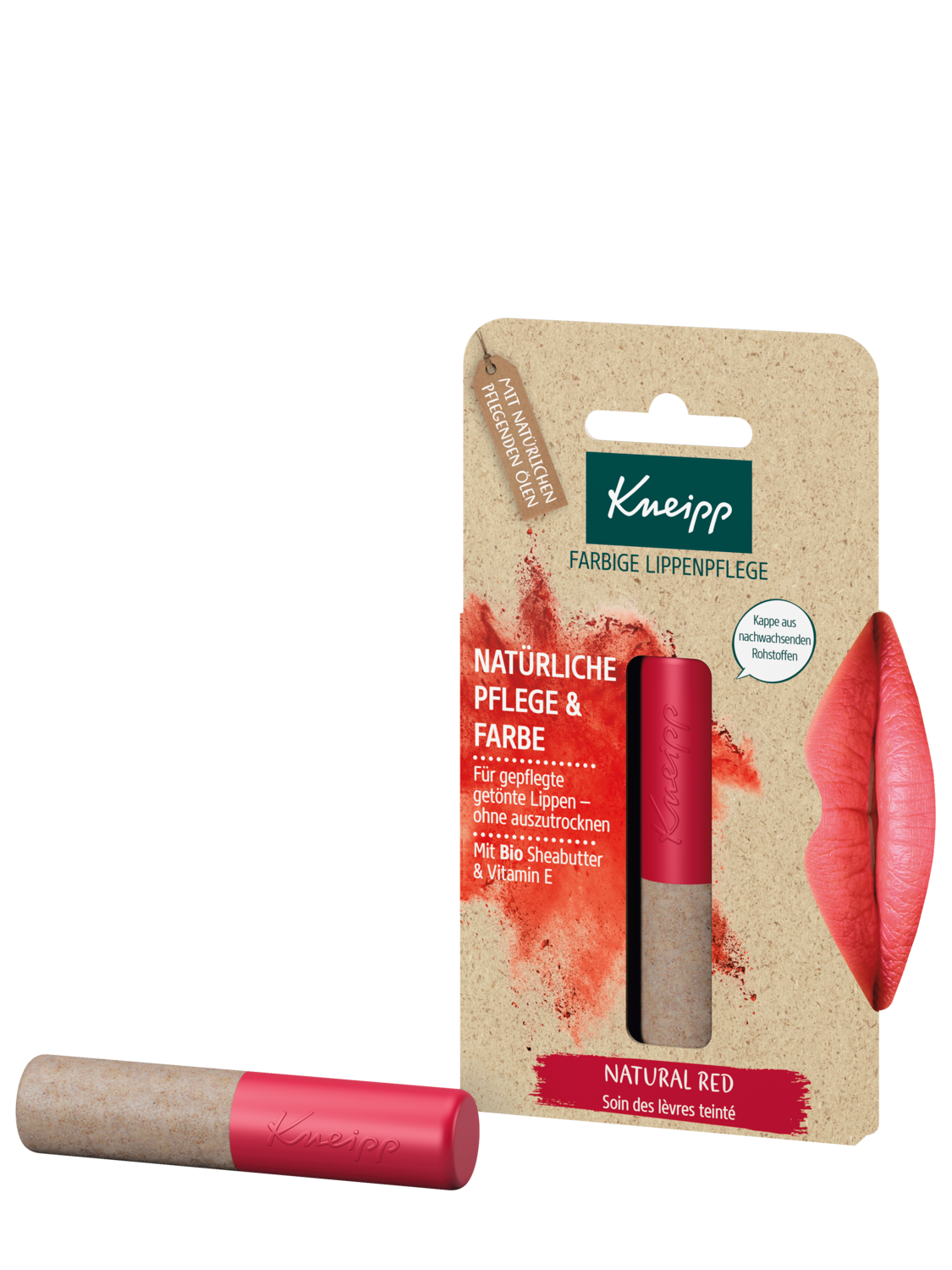Farbige Lippenpflege Natural Red - Vorderansicht