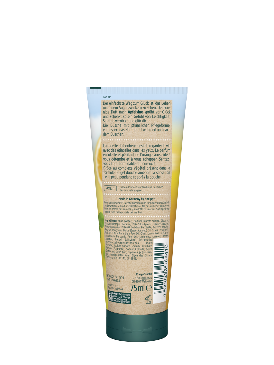 Aroma-Pflegedusche Sei frei, verr&uuml;ckt & gl&uuml;cklich! - R&uuml;ckansicht