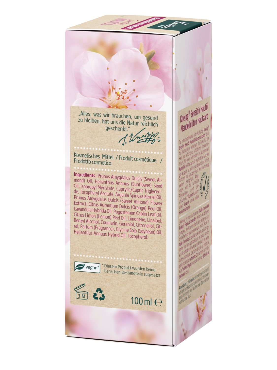 Sensitiv Haut&ouml;l Mandelbl&uuml;ten Hautzart - Linke Ansicht