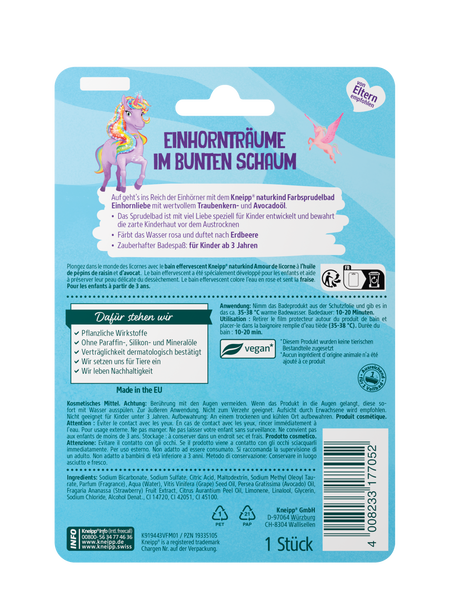 Naturkind Farbsprudelbad Einhornliebe - Rückansicht