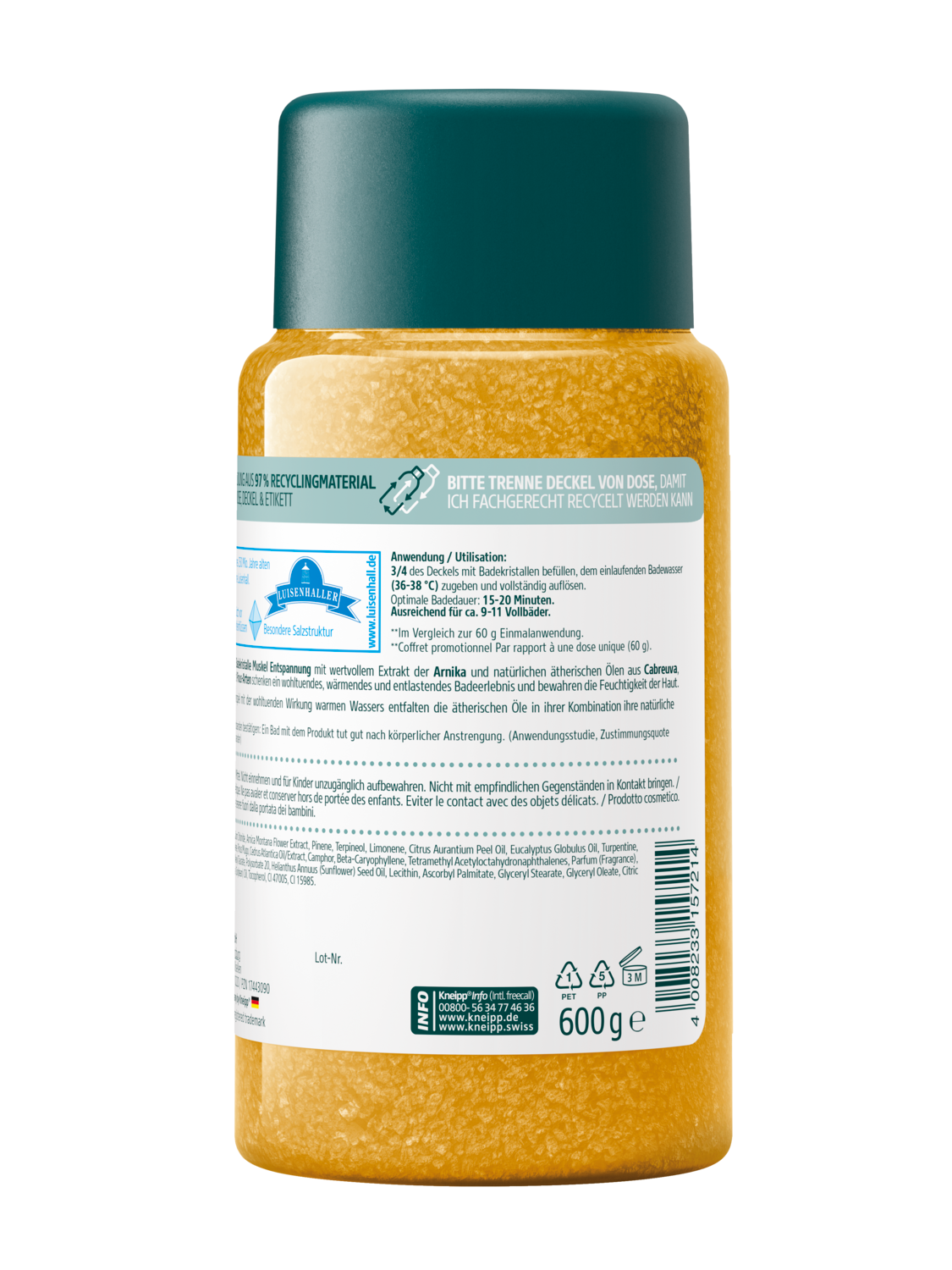 Badekristalle Muskel Entspannung - R&uuml;ckansicht