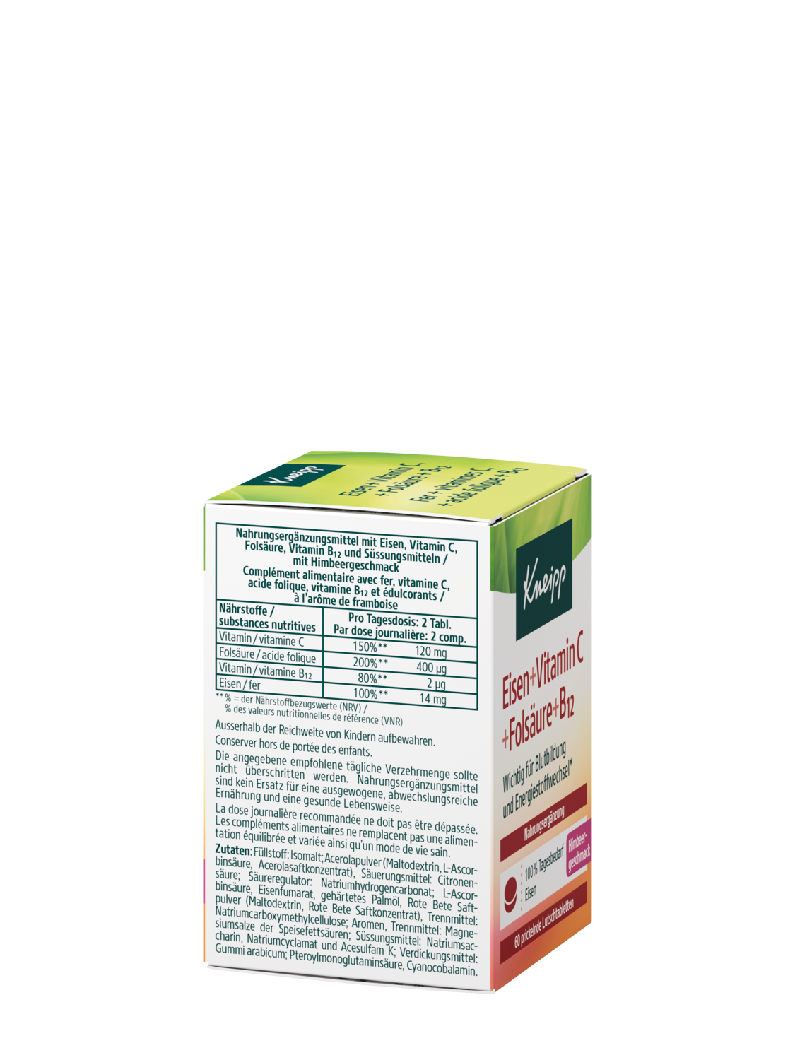 Eisen + Vitamin C + Fols&auml;ure + B12 - Rechte Ansicht